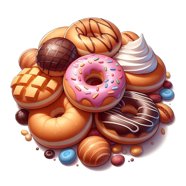 a bunch of donuts with different flavors on them