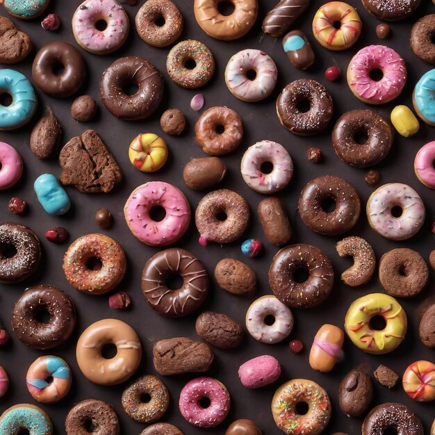 Bunch of donuts with sprinkles on them