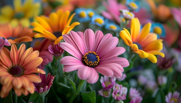 a bunch of flowers that are in a pot