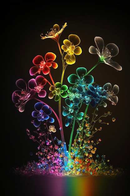 Bunch of flowers that are in a vase generative ai