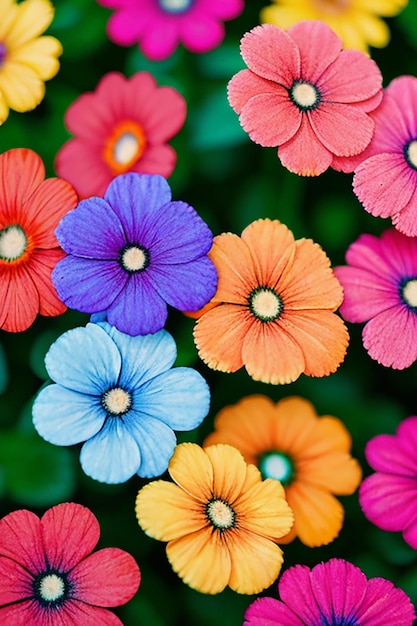 a bunch of flowers that are in a vase with one that says quot flowers quot