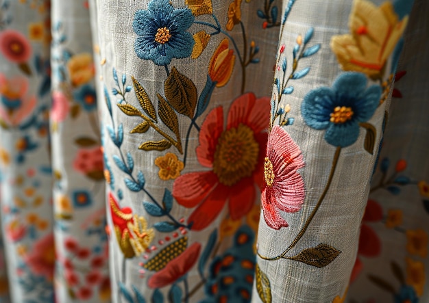 a bunch of flowers that are on a white cloth