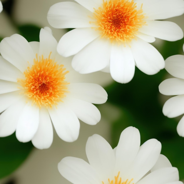 A bunch of flowers that are white and yellow