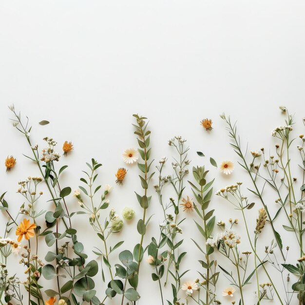 Photo bunch of flowers next to wall