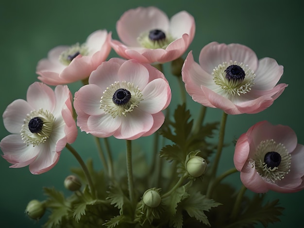 Photo a bunch of flowers with the name peony on the top