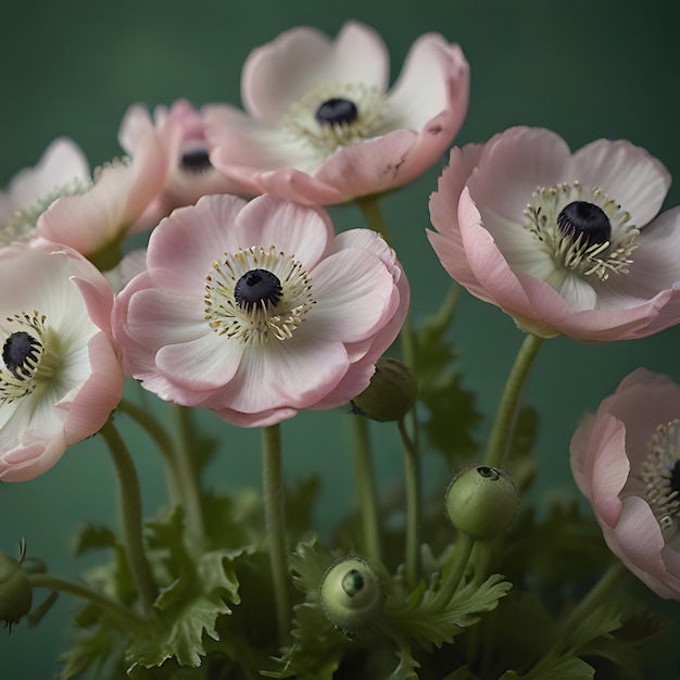 Photo a bunch of flowers with the name peony on the top