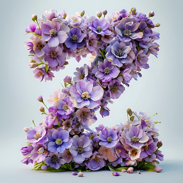 a bunch of flowers with the number 3 in the middle