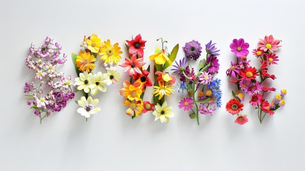 Photo a bunch of flowers with the word  flowers  on them