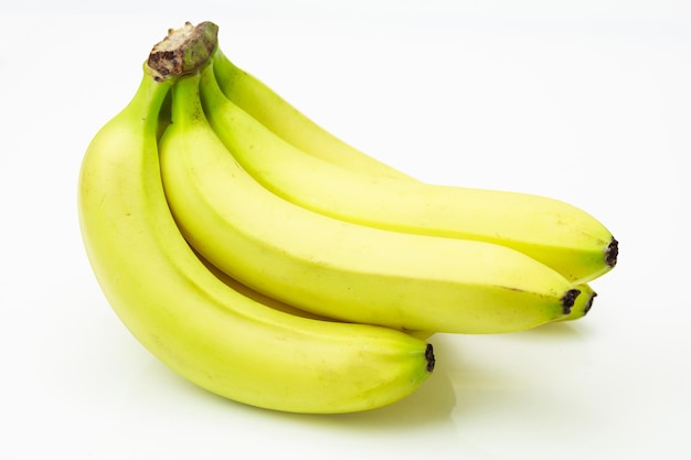 Bunch of fresh bananas on white background