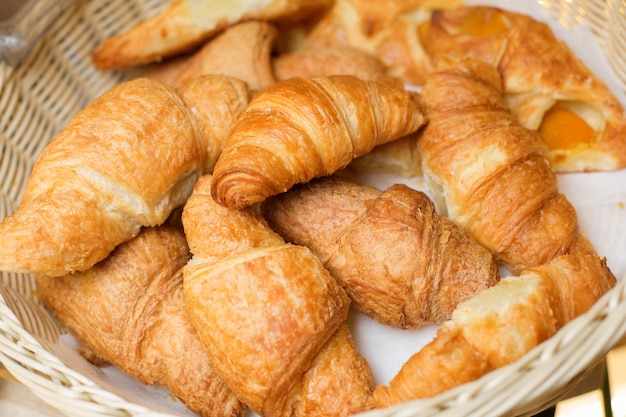 Bunch of fresh croissants