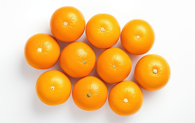 Bunch of fresh oranges isolated on white background