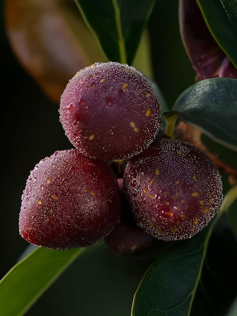 Photo a bunch of fruit that has drops of water on it