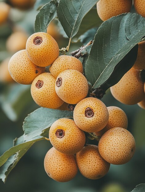 Photo a bunch of fruit that is on a tree