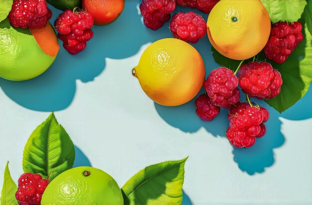 a bunch of fruits that are on a table