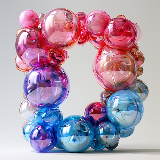 Photo a bunch of glass balls with the letter w on them