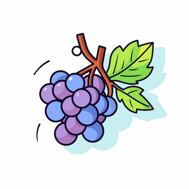 Photo bunch of grapes fresh and juicy fruit icon logo illustration