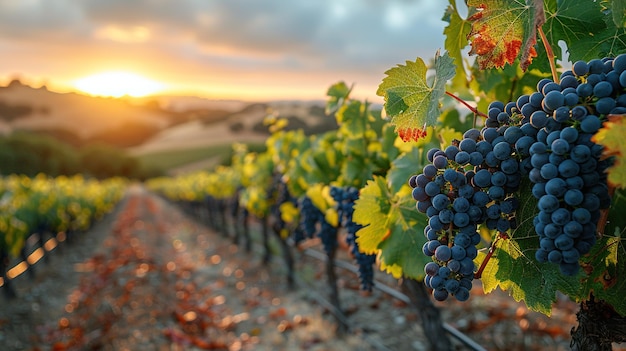 a bunch of grapes that are on a vine