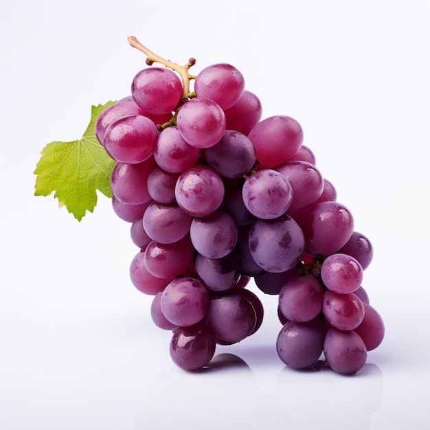 Bunch of grapes on white background