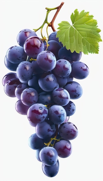 Bunch of grapes on a white background