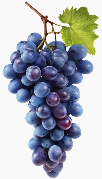 Bunch of grapes on a white background