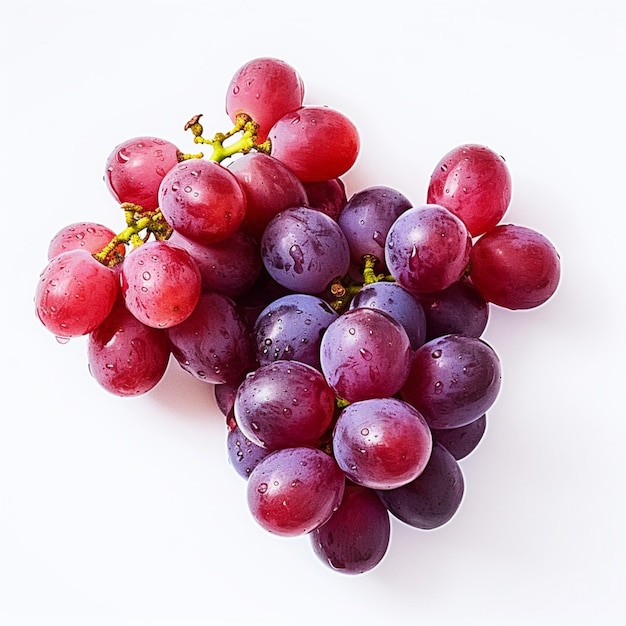 A bunch of grapes with purple grapes on the top.