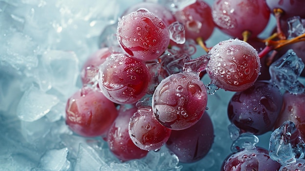 a bunch of grapes with water drops on them