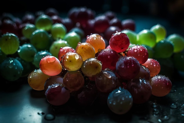 A bunch of grapes with the word grapes on it