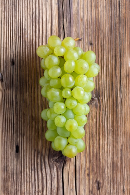 Bunch of grapes on wooden