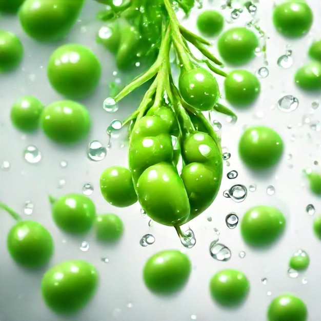 a bunch of green grapes are being sprayed with water