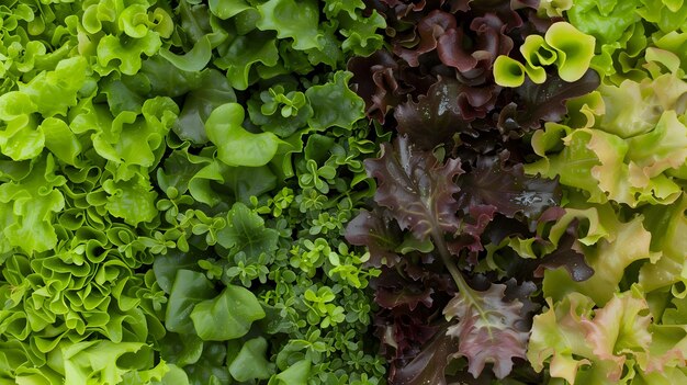 a bunch of green lettuce in a pile of other vegetables