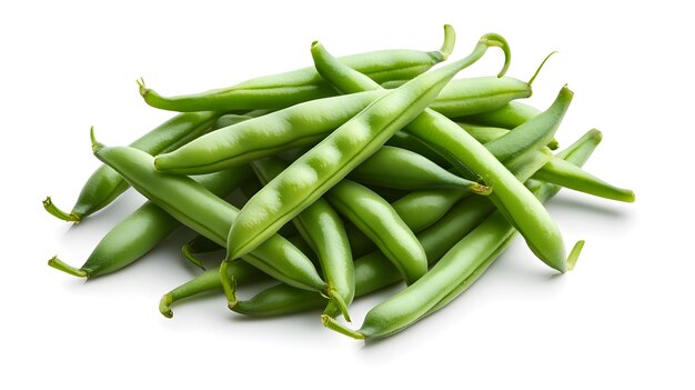 Photo a bunch of green peas is laying on a white surface