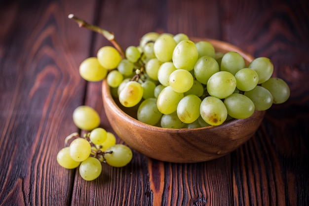 Bunch of green ripe grapes