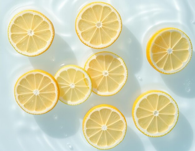 Photo a bunch of lemons are lined up on a white surface