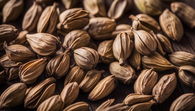 a bunch of nuts are on a table with one that says nuts