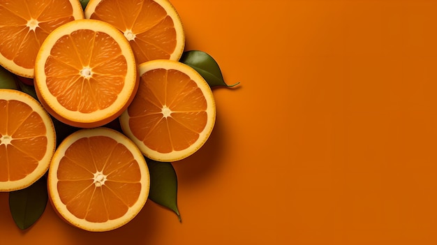 A bunch of oranges with oranges on a orange background