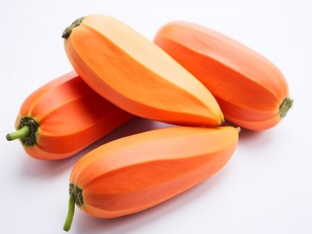 a bunch of Papayas on a white background