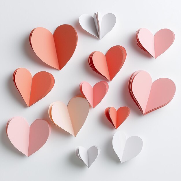 Photo a bunch of paper hearts that are shaped like hearts