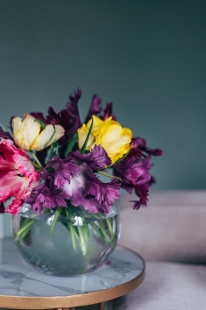 Bunch of Parrot Style Tulips