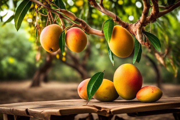 a bunch of peaches are on a wooden table