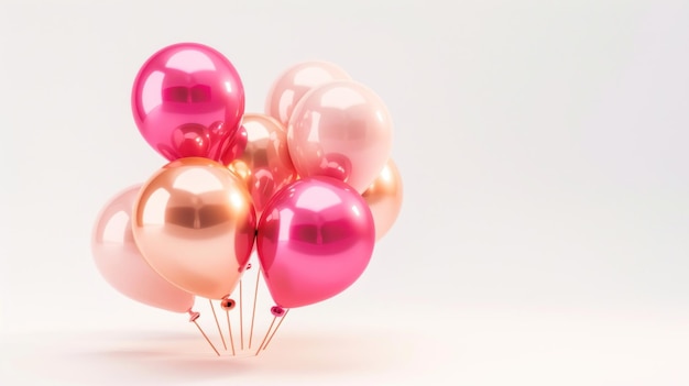 a bunch of pink balloons with a number of letters on them