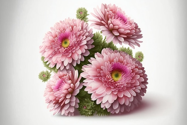 Bunch of pink flowers isolated on a white background nature flowers gardens