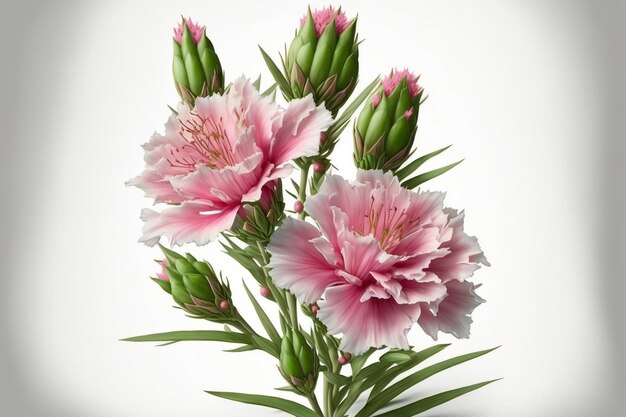 Bunch of pink flowers isolated on a white background nature flowers gardens