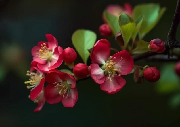 A bunch of pink flowers with the word cherry on it