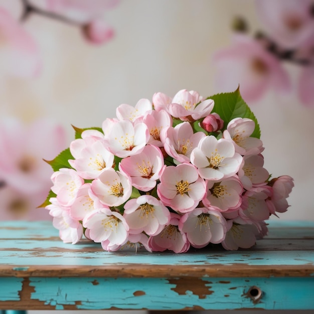 Bunch of pink roses on white vintage tablecloth selective focus