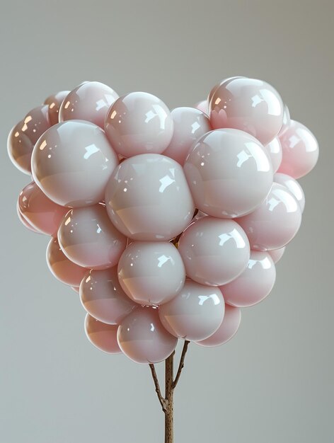 Photo a bunch of pink and white balloons with the word  l  on the bottom