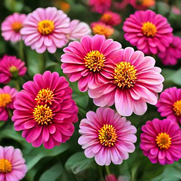 a bunch of pink and yellow flowers with the words  daisies  on them