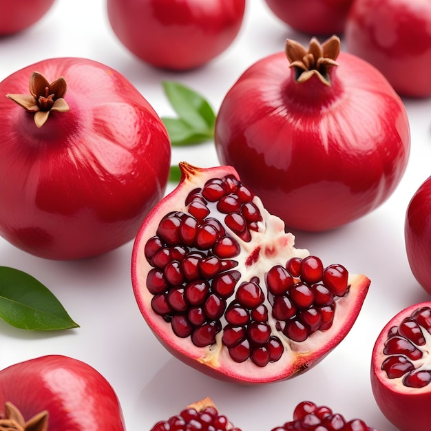 a bunch of pomegranates with the word pomegranate on the bottom