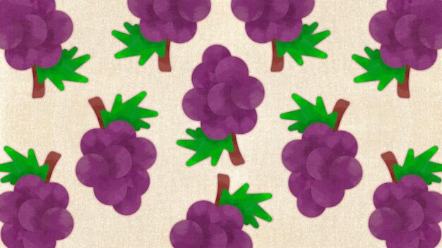 A bunch of purple grapes on a beige background with fabric textured