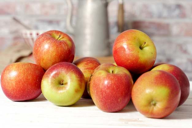 Bunch of red apples fresh harvest