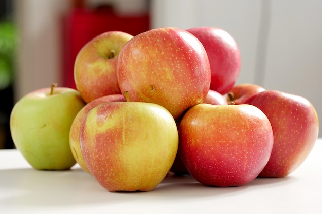 Bunch of red apples fresh harvest